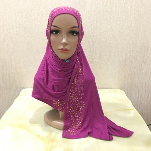 Premium Jersey Hijab - Stone Embellished Scarf