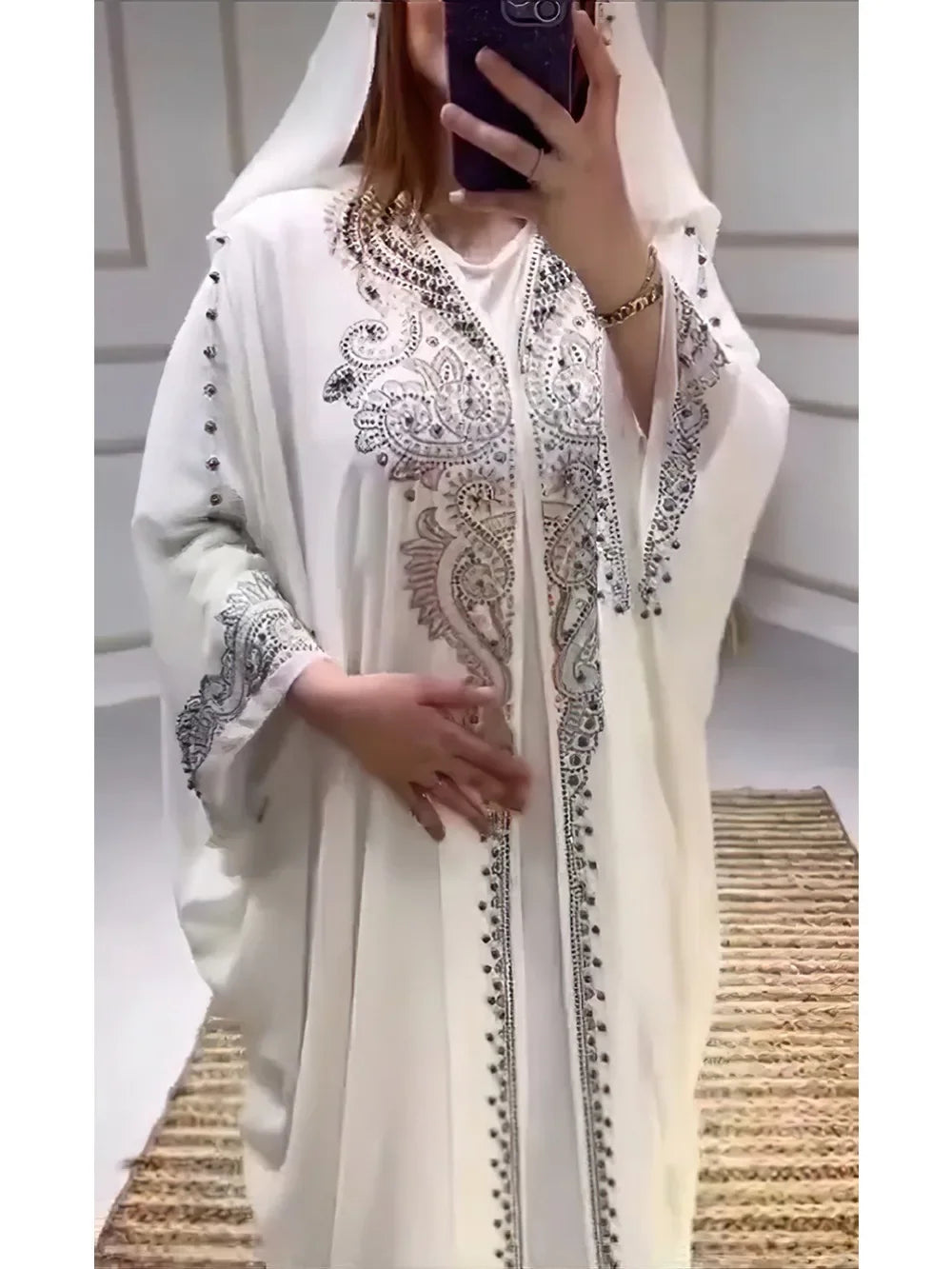 Diamond Hooded Abaya - 2 Piece Morocco Set