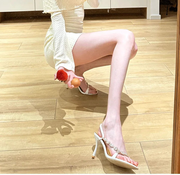 Rhinestone High Heel Sandals - Designer Crystal Fairy Shoes
