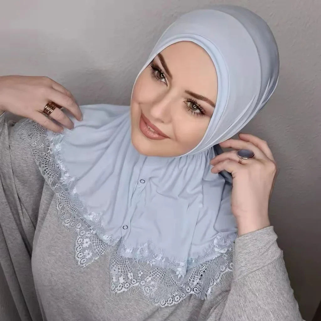 Lace Modal Hijab - Instant Turban Abaya