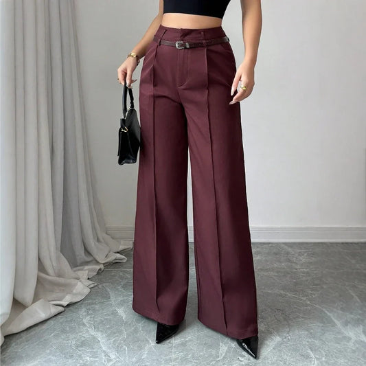 Pants Summer Korean Comfortable Plain Full Length Wide Leg Vacation Pants For Women