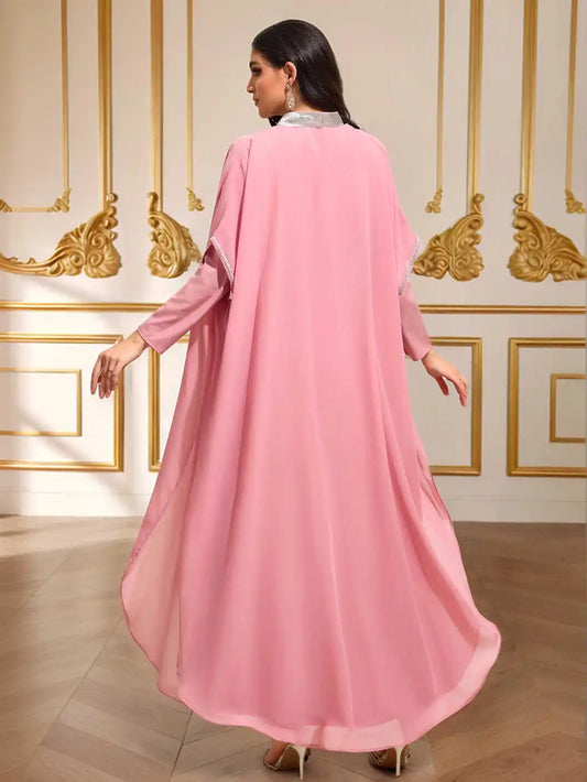Embroidered Abaya Dress - Modest Maxi Kaftan