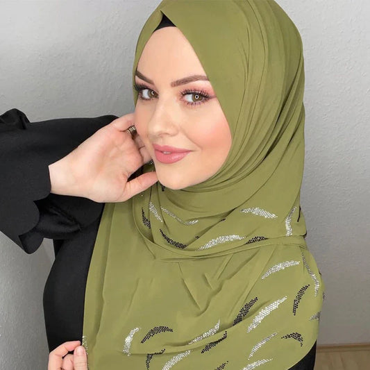 Sequin Chiffon Hijab - Party Turban Scarf