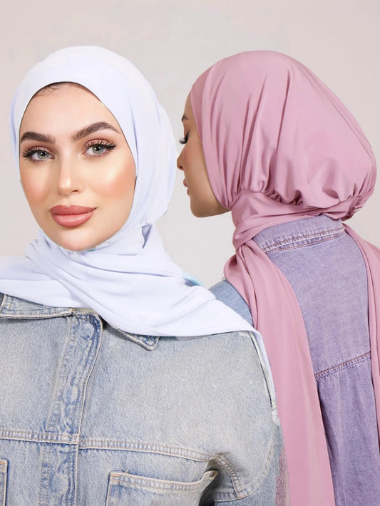 Instant Hijab with Button - Full Cover Turban