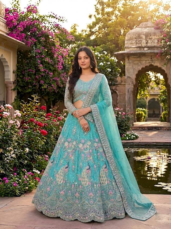 Flared Sequins Work Lehenga Choli | Party & Wedding Wear