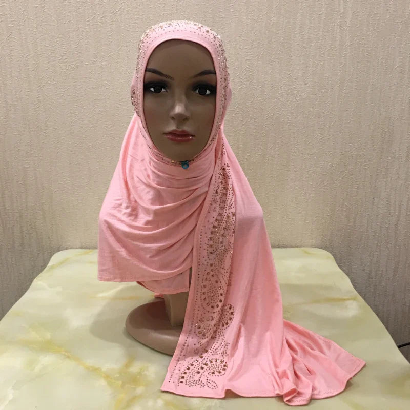 Premium Jersey Hijab - Stone Embellished Scarf