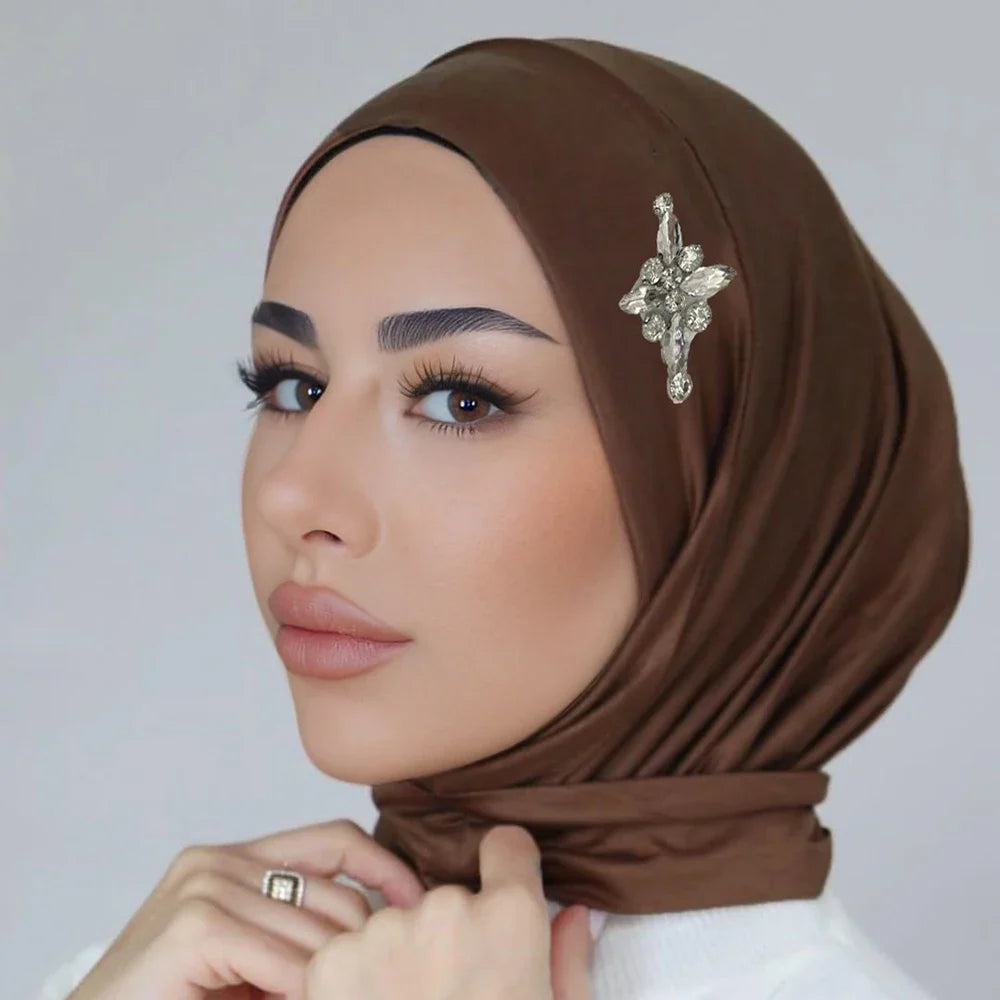 Crystal Flower Instant Hijab - Jersey Scarf