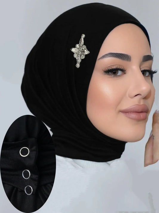 Crystal Flower Instant Hijab - Jersey Scarf