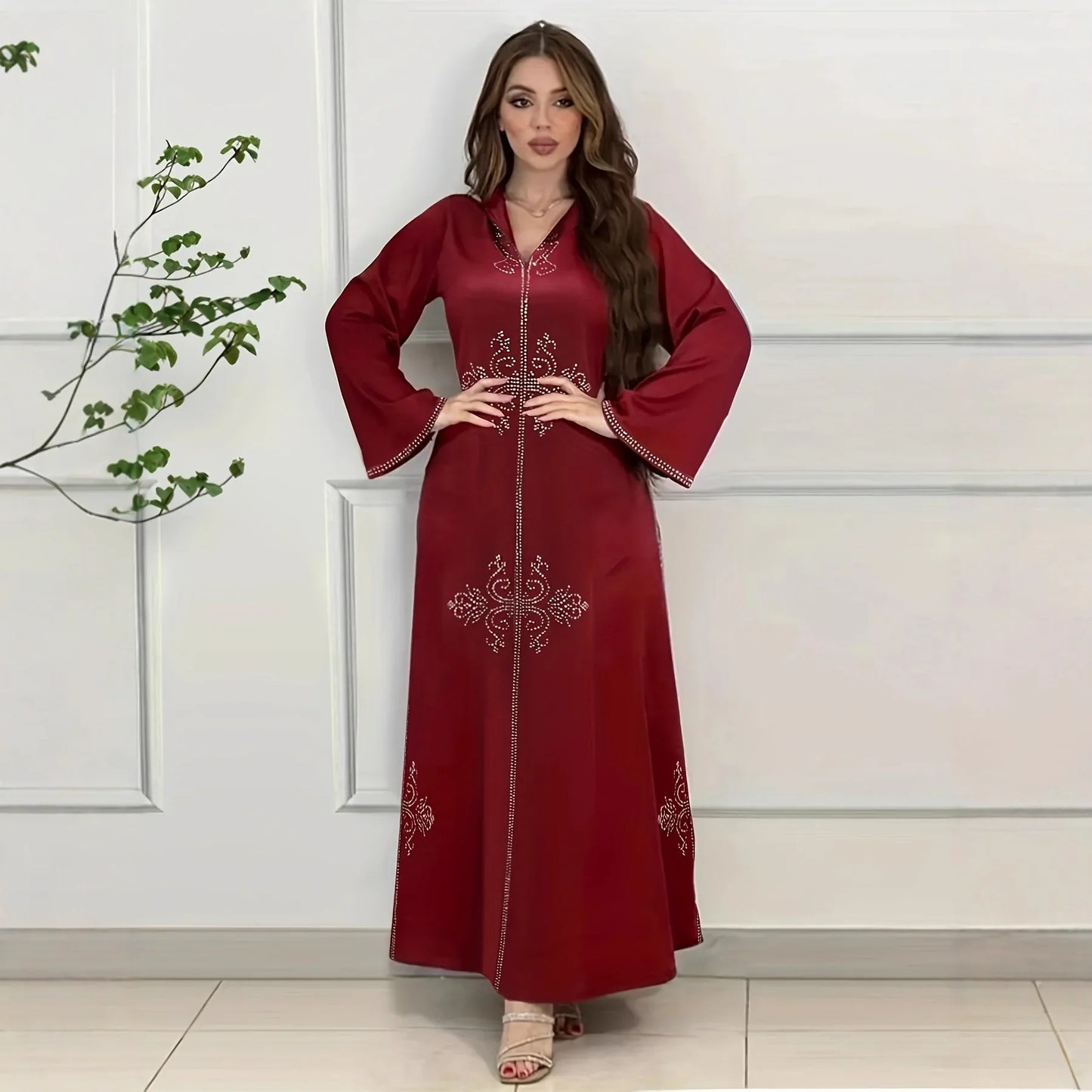 Diamond Hooded Abaya - Kaftan Dress