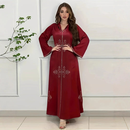 Diamond Hooded Abaya - Kaftan Dress