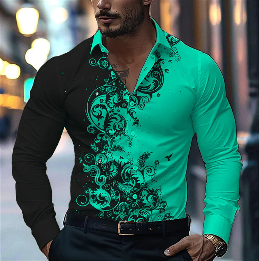 Men's Casual Street Print Pattern Shirt