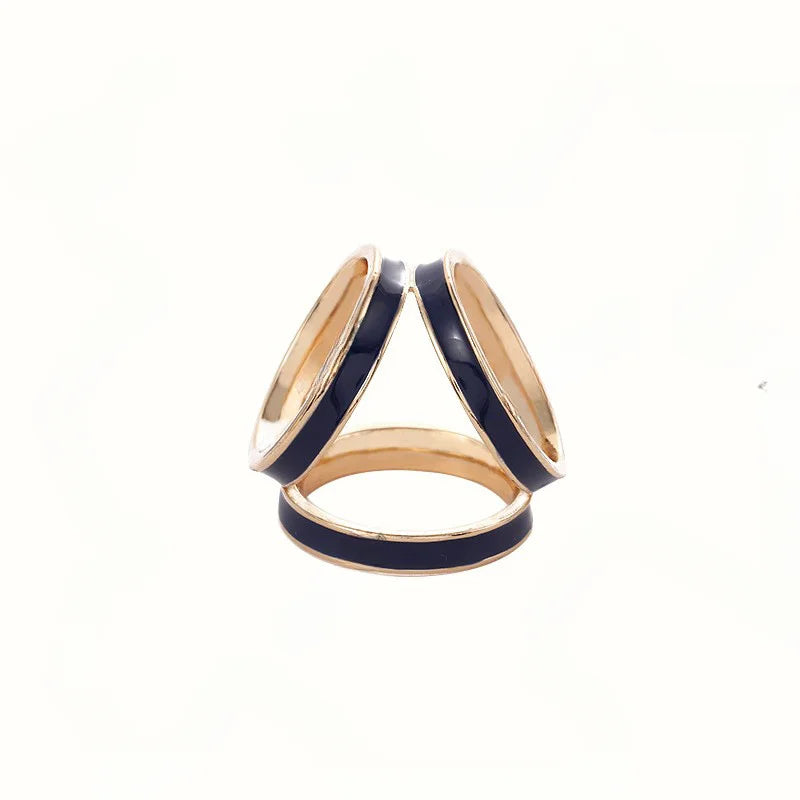 Enamel Scarf Buckle - Gold Plated Ring