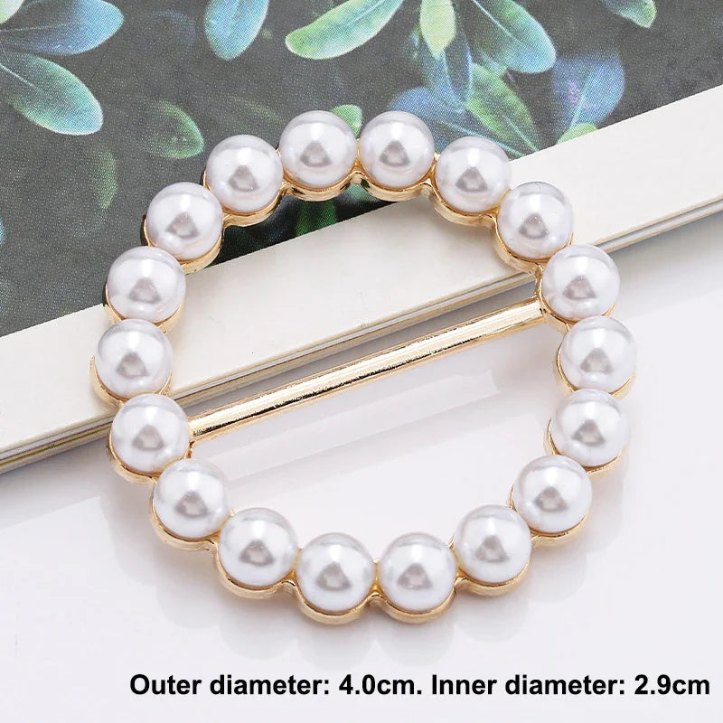 Pearl Rhinestone Brooch - Minimalist Pin