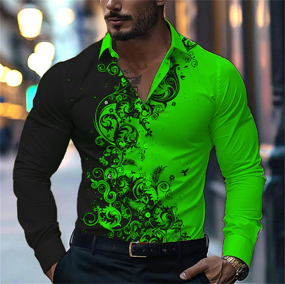Men's Casual Street Print Pattern Shirt
