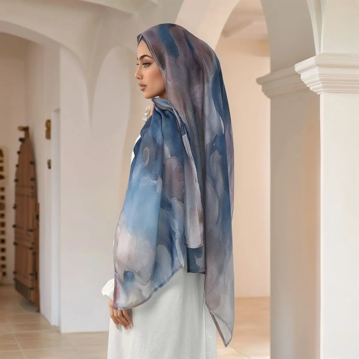 Watercolor Modal Hijab - Printed Scarf