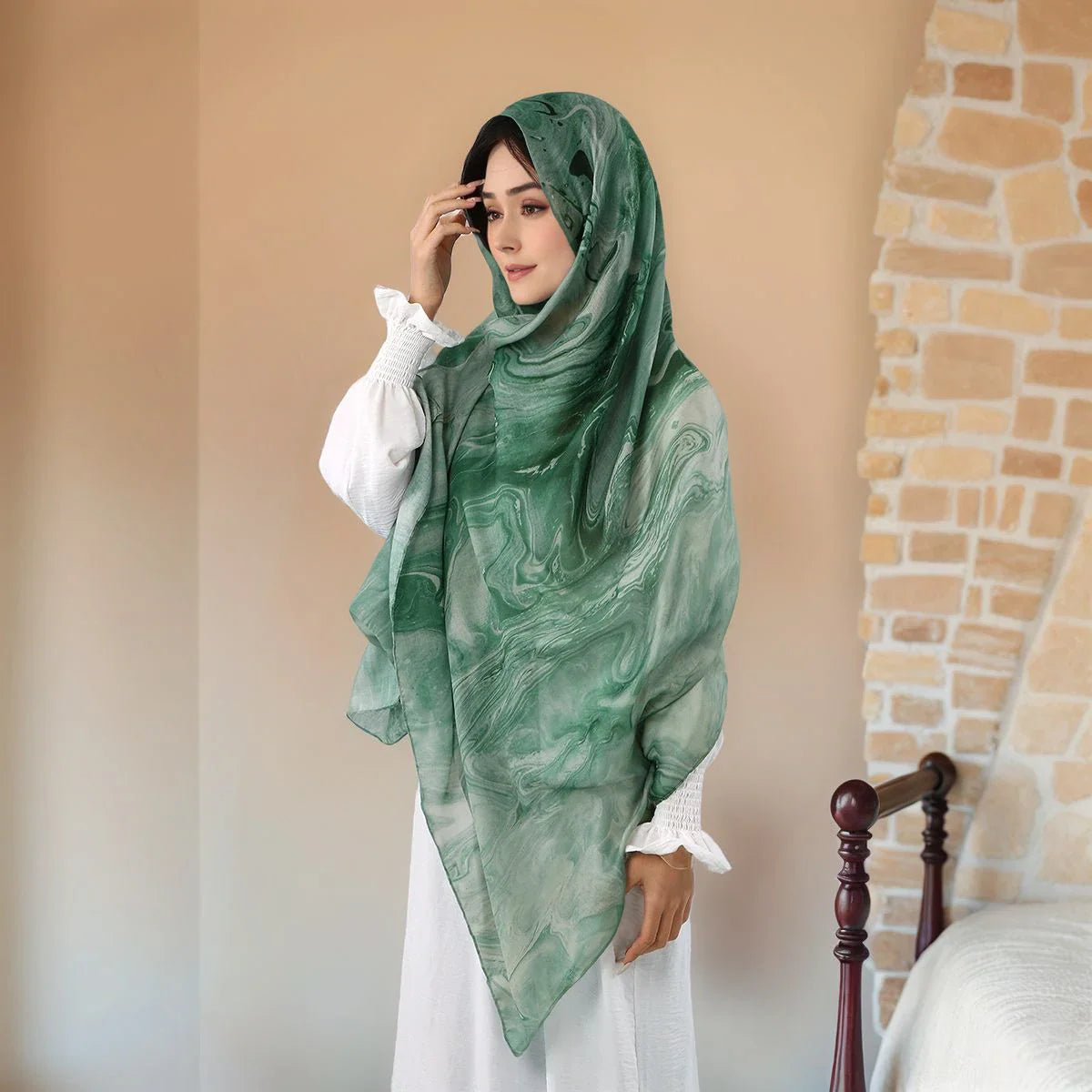 Watercolor Modal Hijab - Printed Scarf