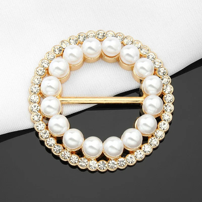 Pearl Hijab Buckle - Crystal Brooch Pin