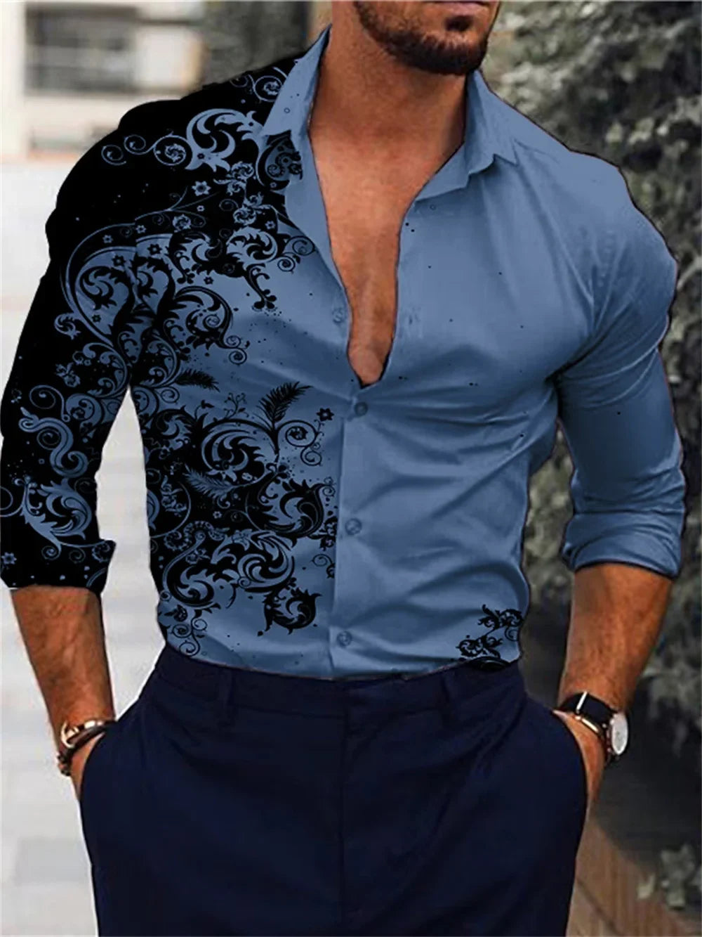 Men's Casual Street Print Pattern Shirt