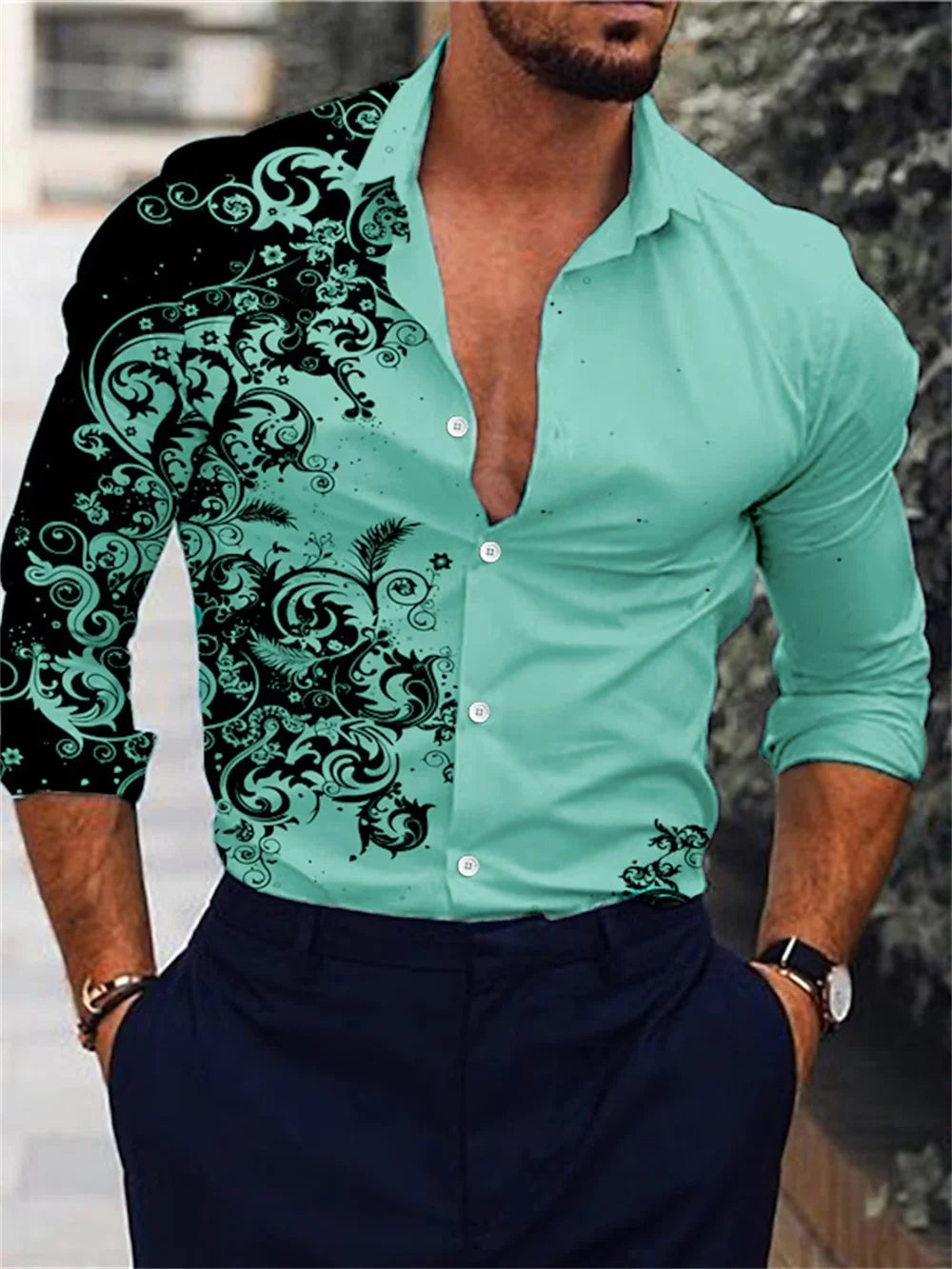 Men's Casual Street Print Pattern Shirt