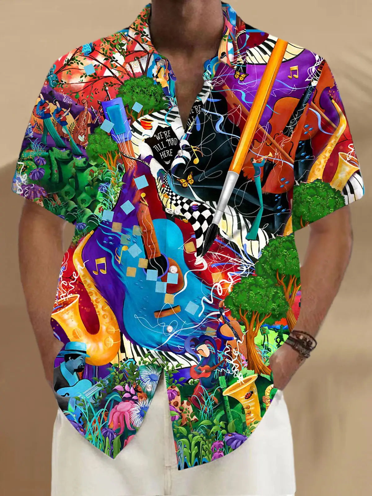 Men's Hawaii Beach Print Shirt | Short Sleeve