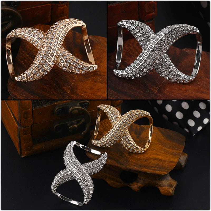 Rhinestone Scarf Buckle - Crystal Ring Clip
