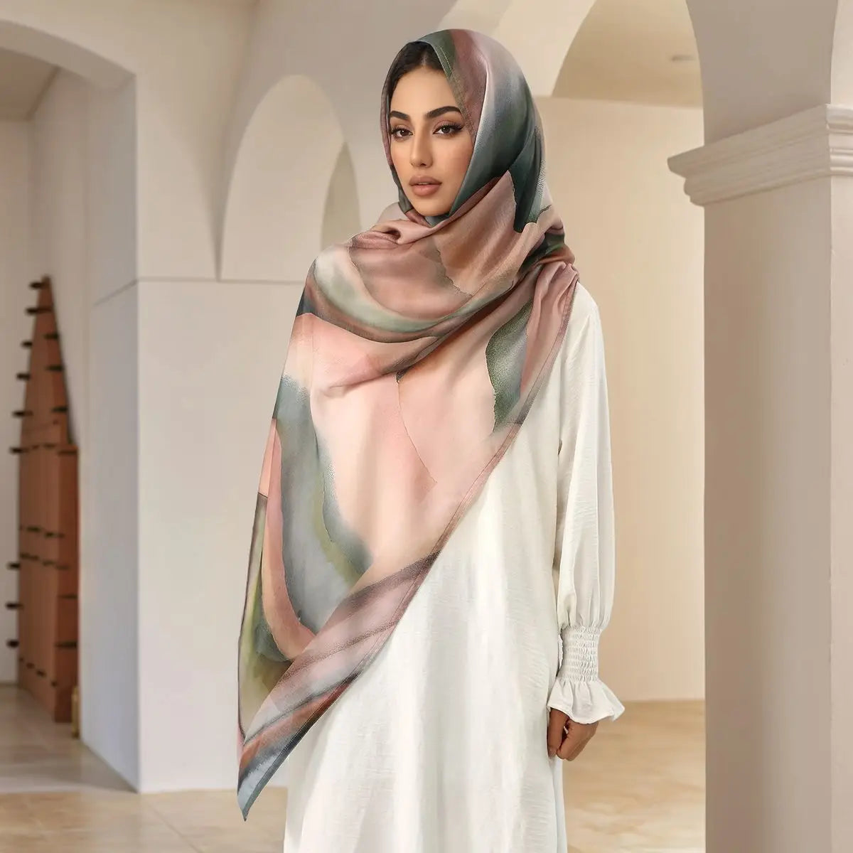 Watercolor Modal Hijab - Printed Scarf