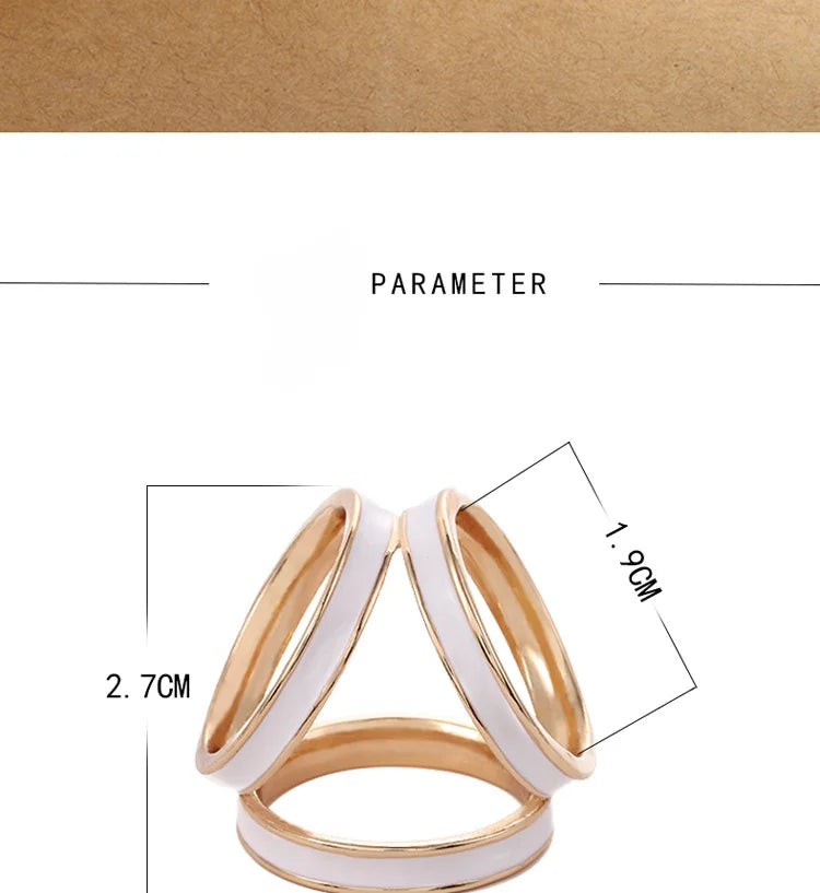 Enamel Scarf Buckle - Gold Plated Ring