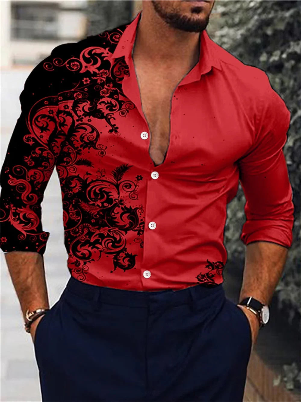 Men's Casual Street Print Pattern Shirt