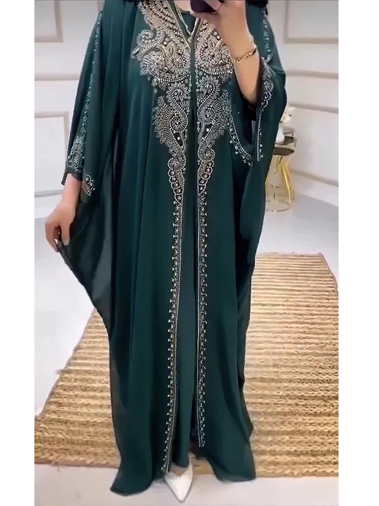 Diamond Hooded Abaya - 2 Piece Morocco Set