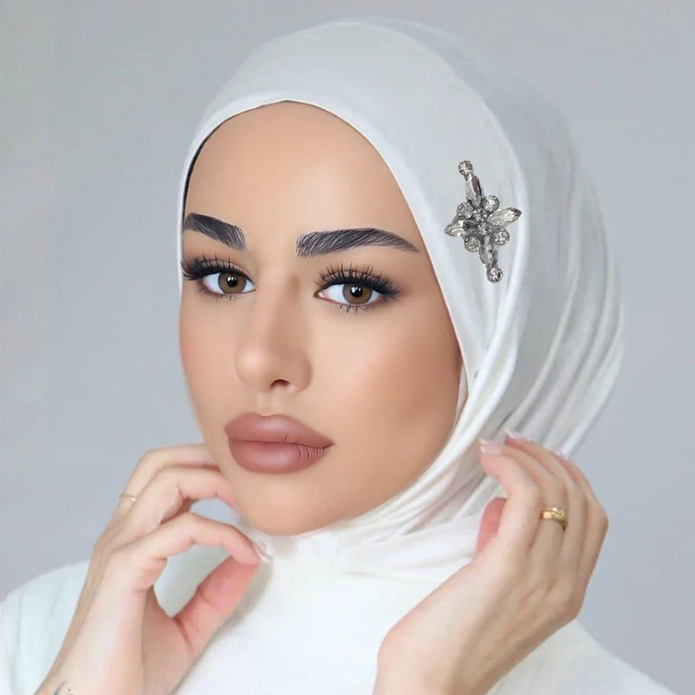 Crystal Flower Instant Hijab - Jersey Scarf
