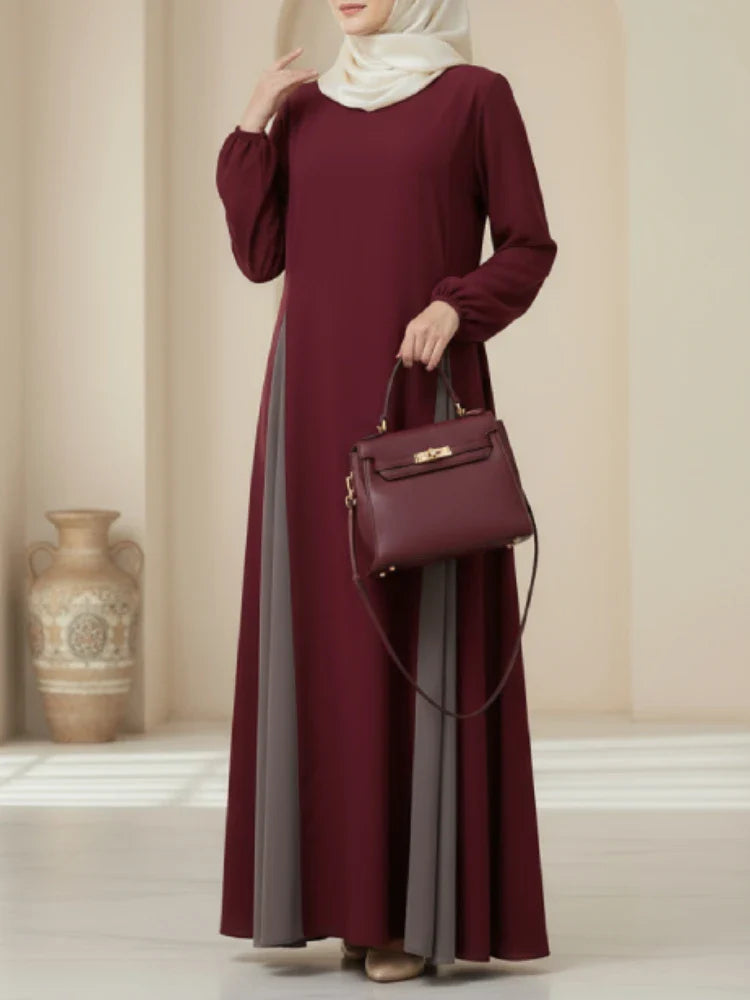 Elegant Modest Abaya Dress - Long Sleeve Maxi | Premium Dress