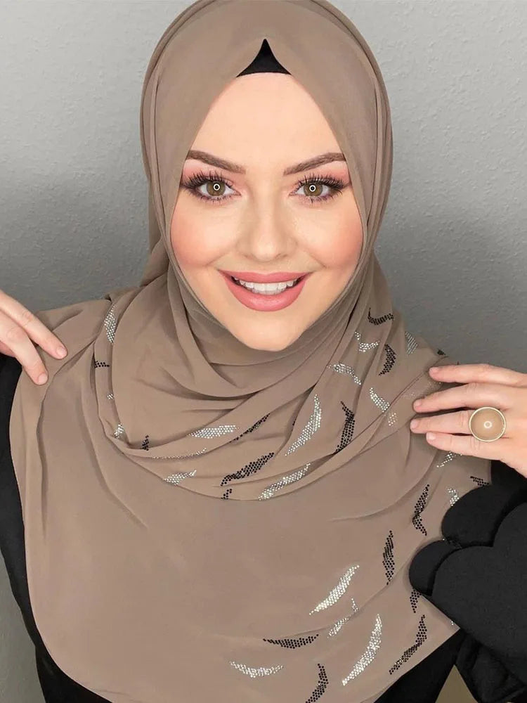 Sequin Chiffon Hijab - Party Turban Scarf