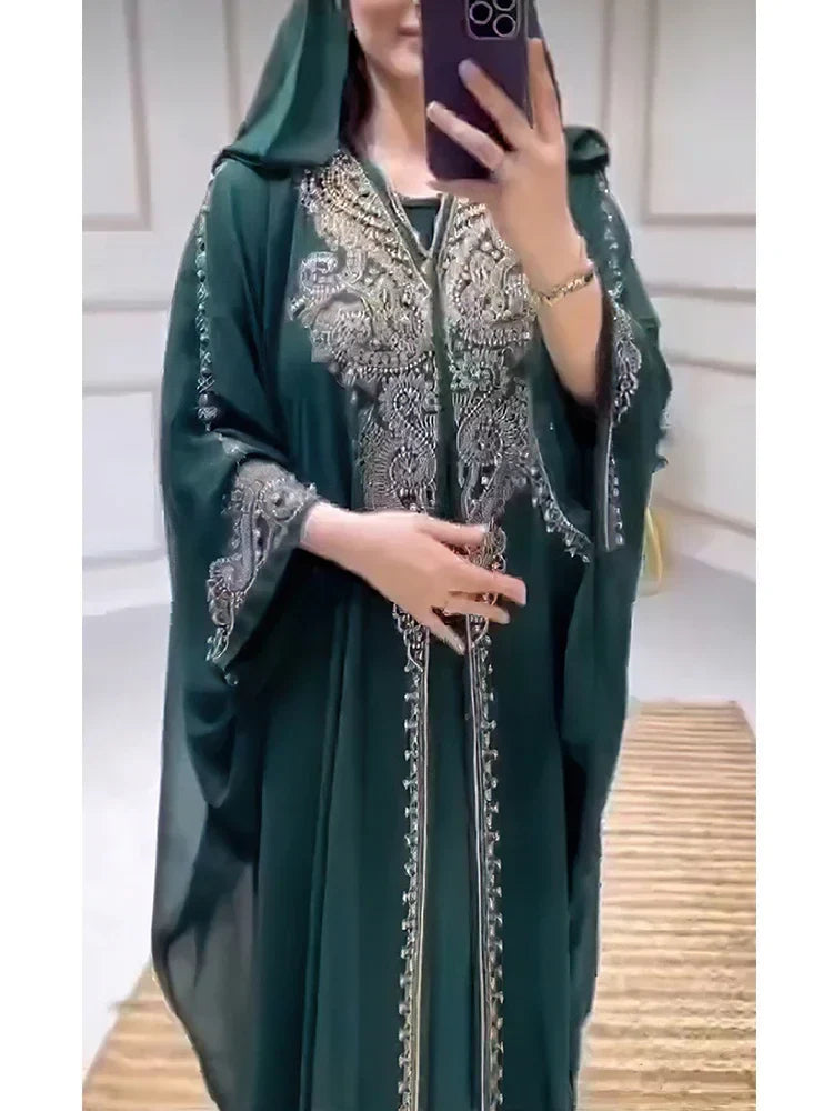 Diamond Hooded Abaya - 2 Piece Morocco Set
