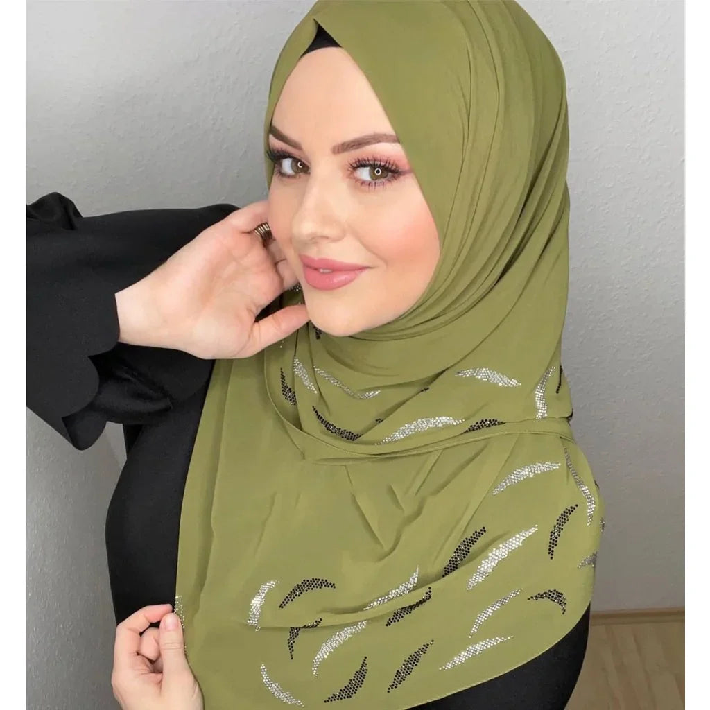 Sequin Chiffon Hijab - Party Turban Scarf