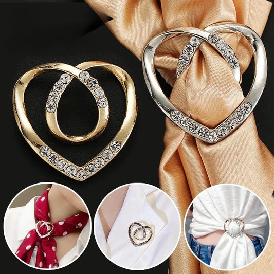 Crystal Scarf Buckle - Decorative Brooch Clip