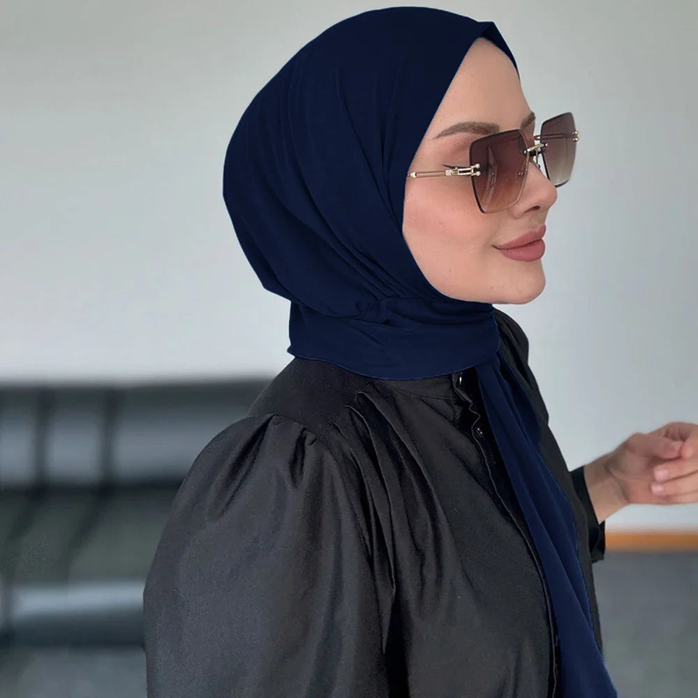 Instant Hijab with Button - Full Cover Turban