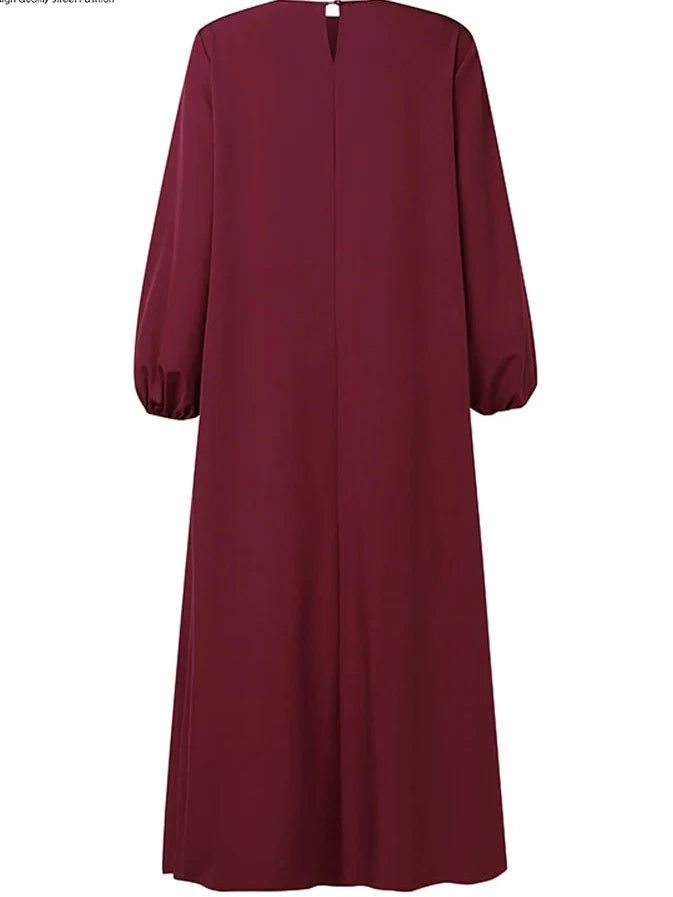 Elegant Modest Abaya Dress - Long Sleeve Maxi | Premium Dress