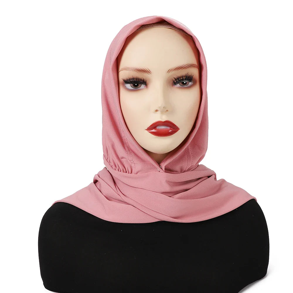 Instant Hijab with Button - Full Cover Turban
