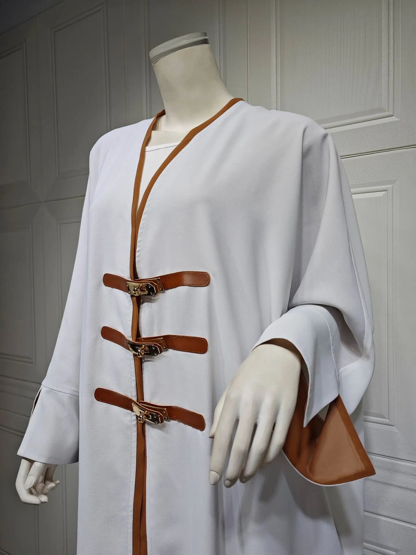 Leather Buckle Kimono Abaya - Ramadan Robe