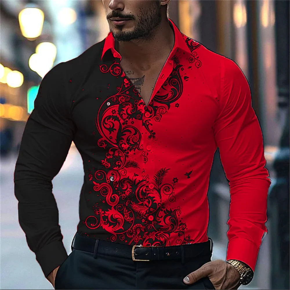 Men's Casual Street Print Pattern Shirt