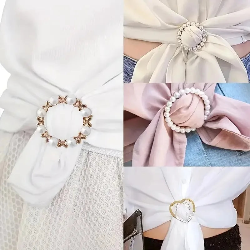 Pearl Rhinestone Brooch - Minimalist Pin