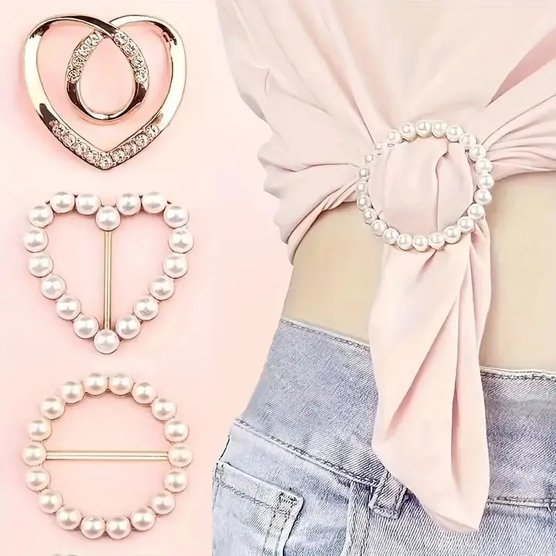 Pearl Rhinestone Brooch - Minimalist Pin