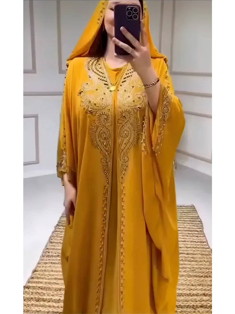 Diamond Hooded Abaya - 2 Piece Morocco Set