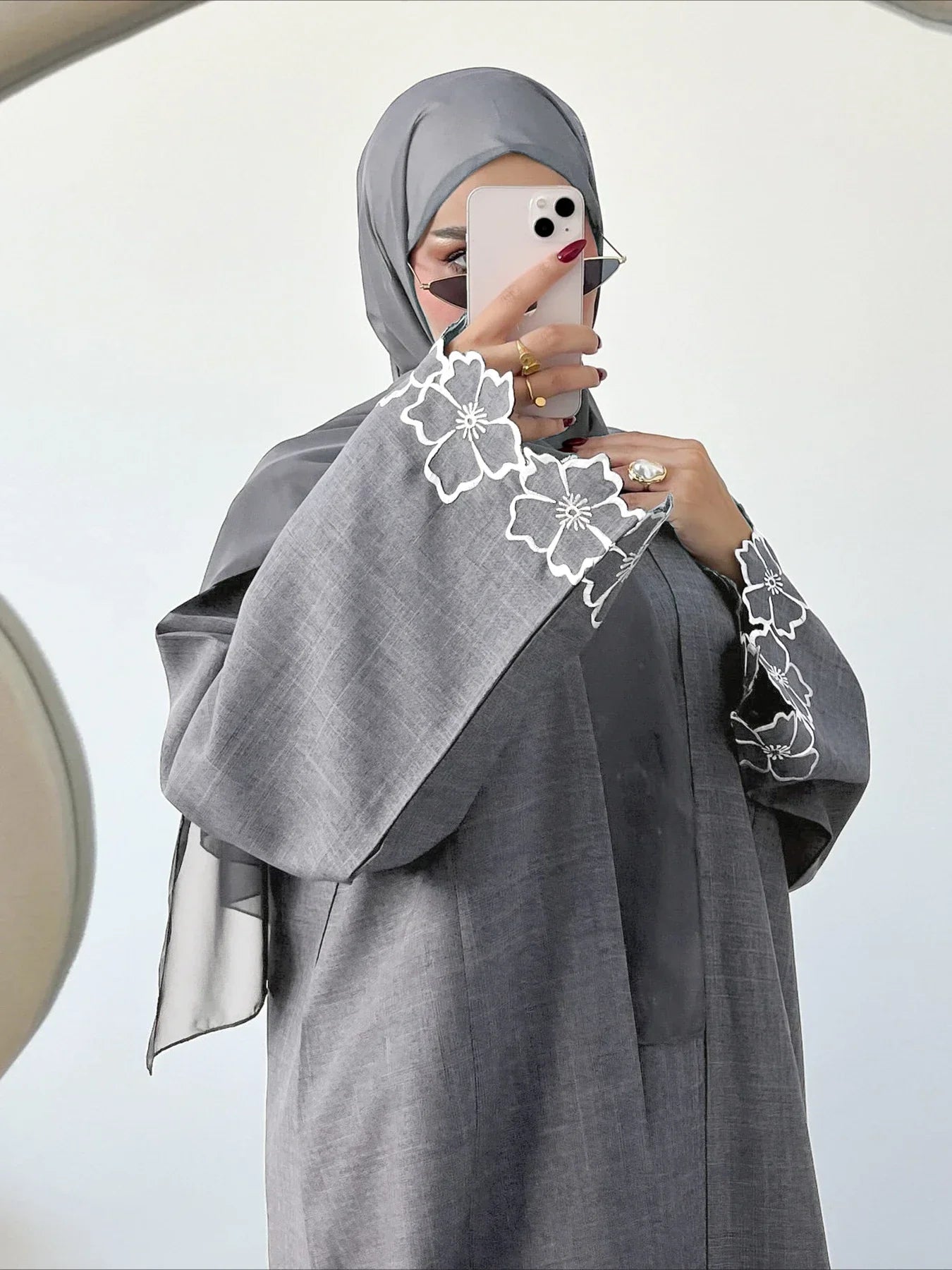 Embroidered Abaya - 2 Piece Modest Dress Set
