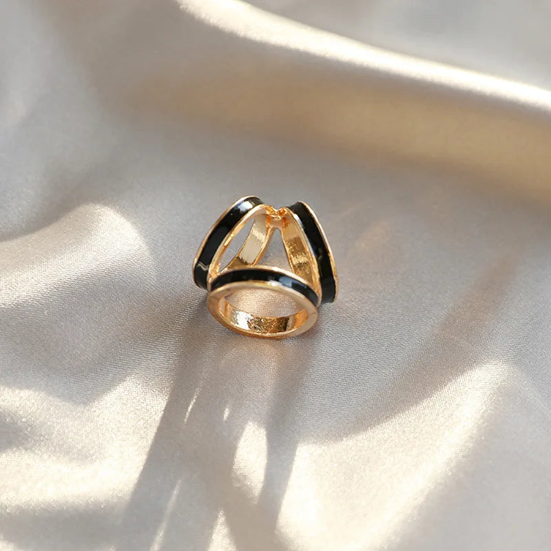 Enamel Scarf Buckle - Gold Plated Ring