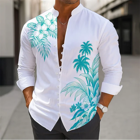Men's 3D Flower Print Shir