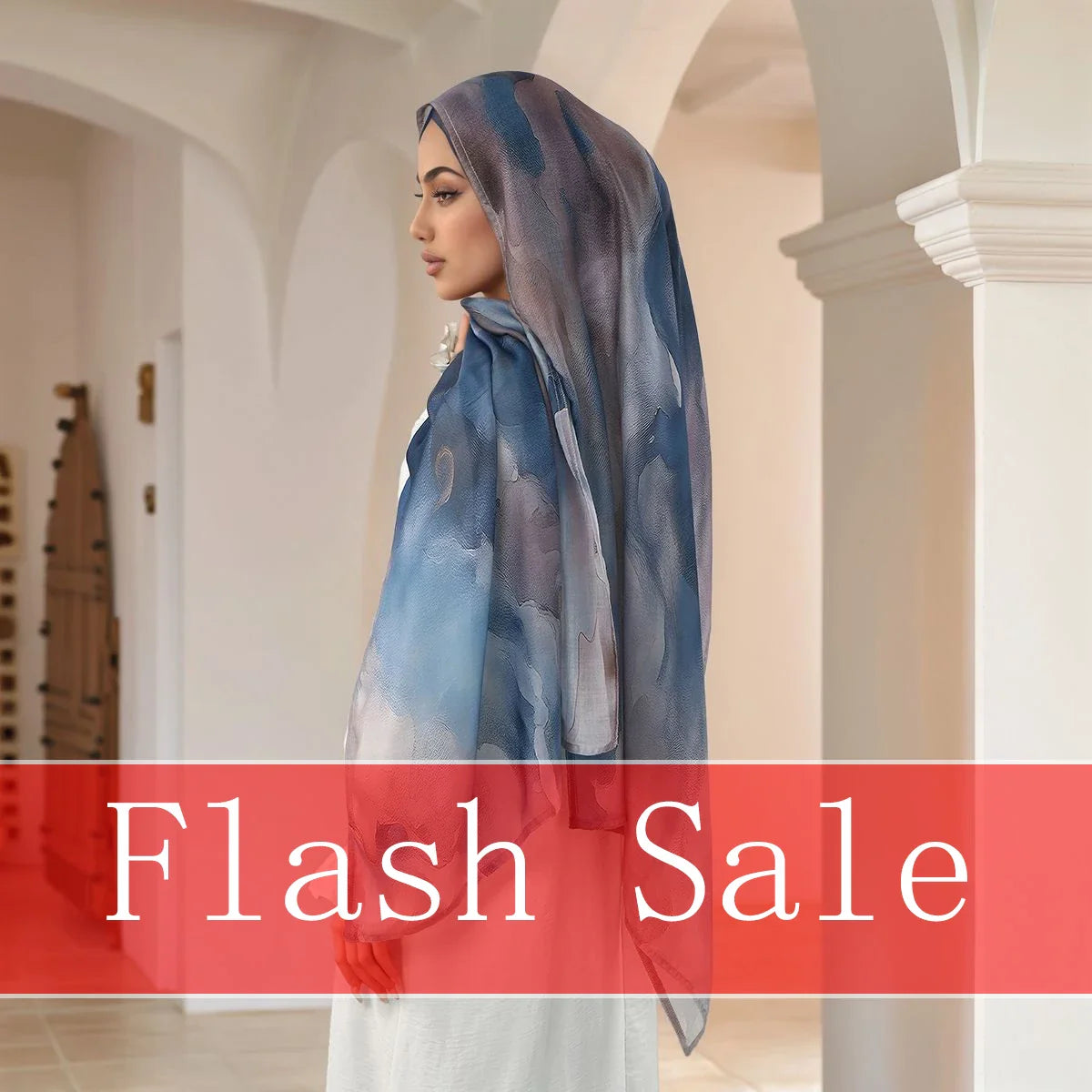 Watercolor Modal Hijab - Printed Scarf
