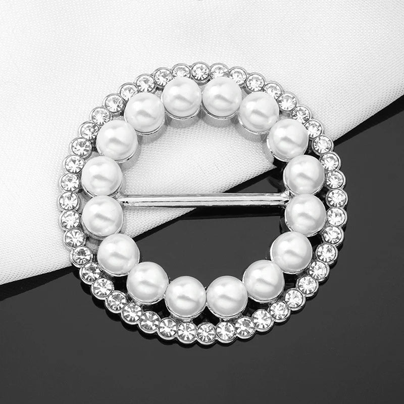 Pearl Hijab Buckle - Crystal Brooch Pin