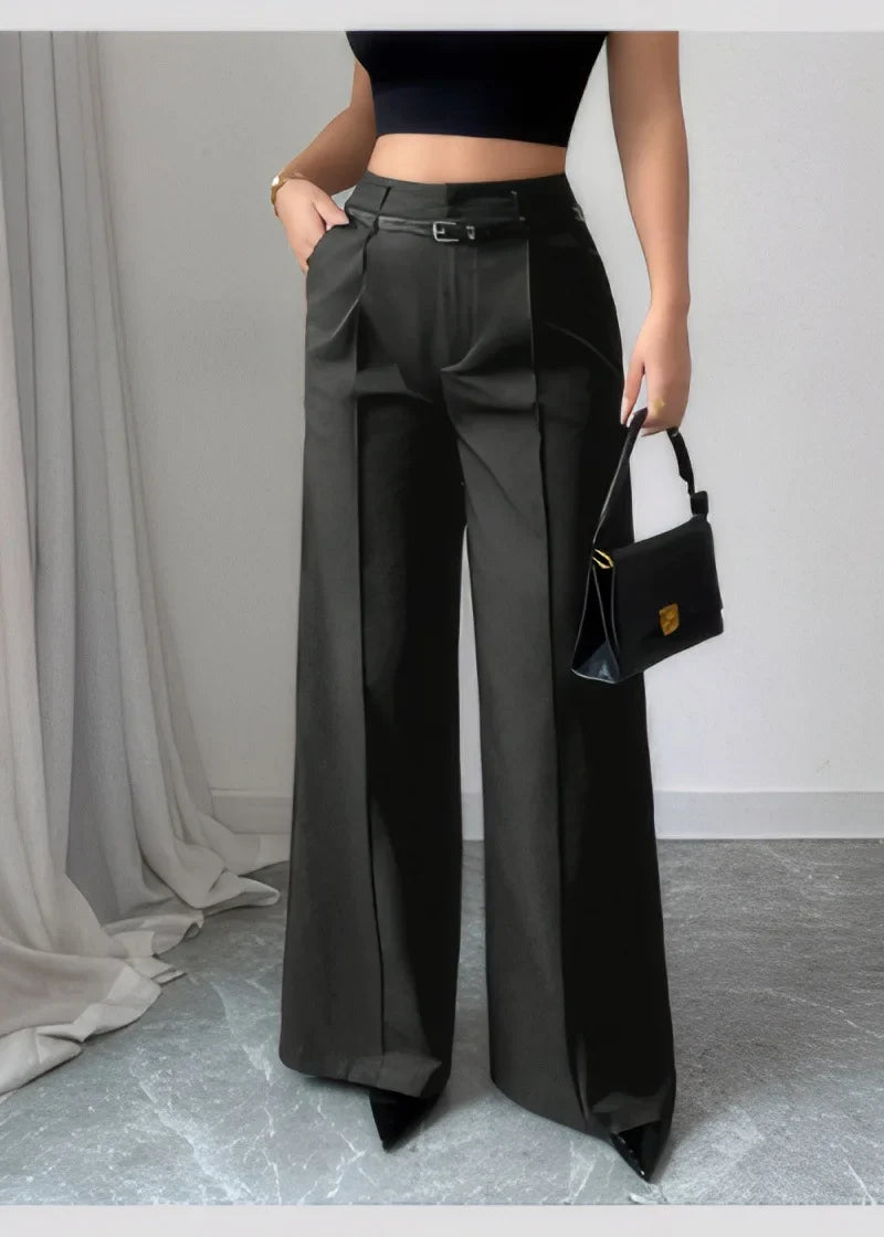 Pants Summer Korean Comfortable Plain Full Length Wide Leg Vacation Pants For Women