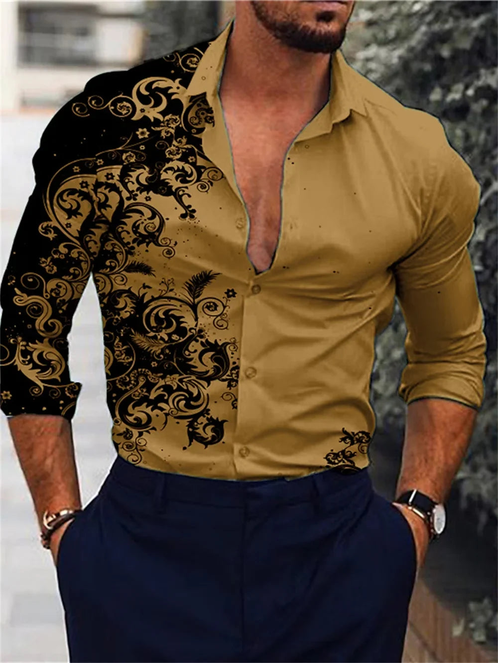 Men's Casual Street Print Pattern Shirt